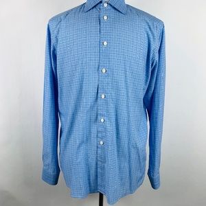 Eton Long Sleeve Dress Shirt Men's Size 16 Blue